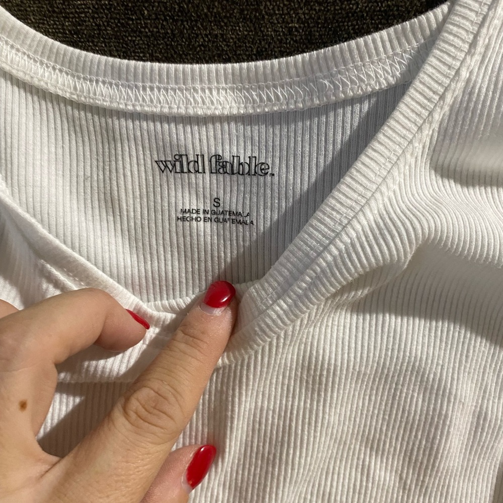 Wild Fable White Ribbed Tank Top - Picture 2 of 2